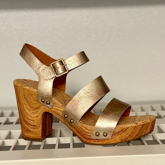 NIB‎ Kork-Ease Della Slingback Platform Sandal Light Gold Size 10 - Picture 5 of 14